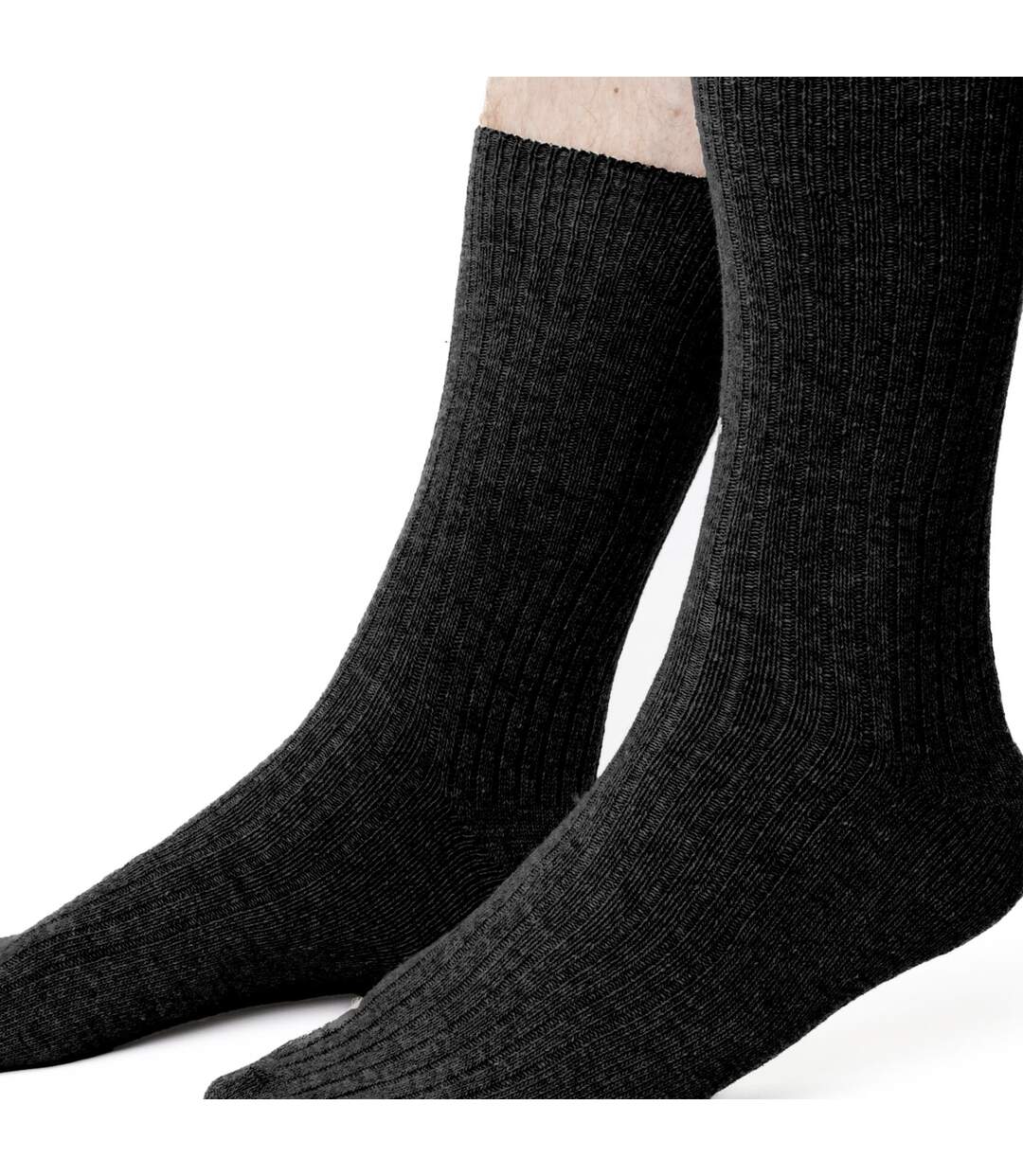 Mens Wool Dress Knitted Ribbed Mid-Calf Warm Socks for Winter-2