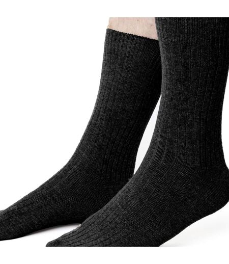 Mens Wool Dress Knitted Ribbed Mid-Calf Warm Socks for Winter