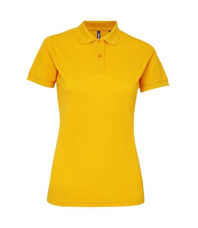 Polo manches courtes femme jaune Asquith & Fox