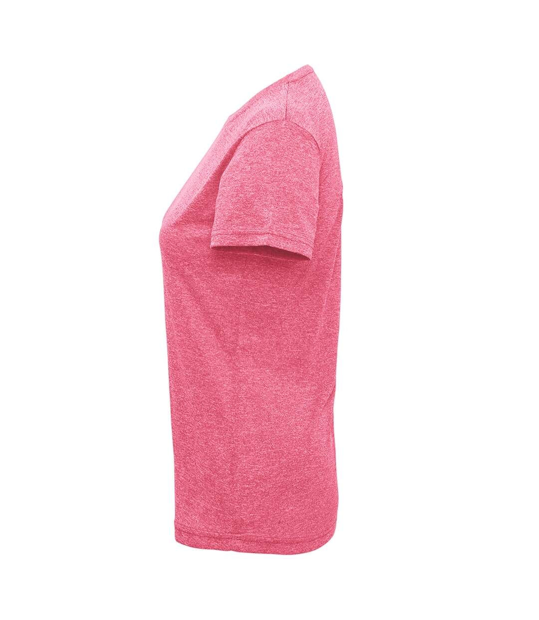 T-shirt sport femme rose chiné Tri Dri-3