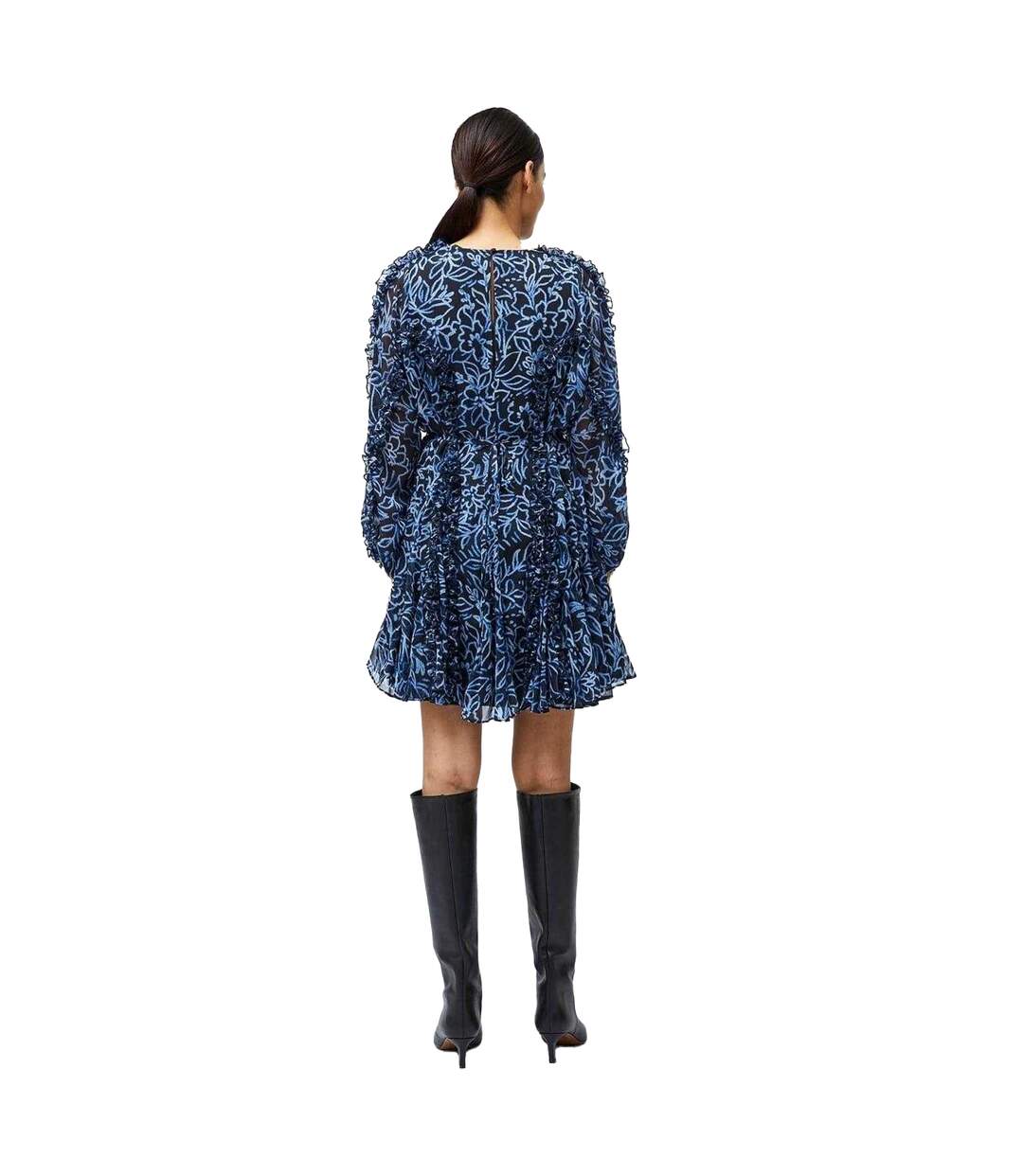 Robe Courte Motif/style Floral Abstrait Femme Bleu Marine French Connection-3