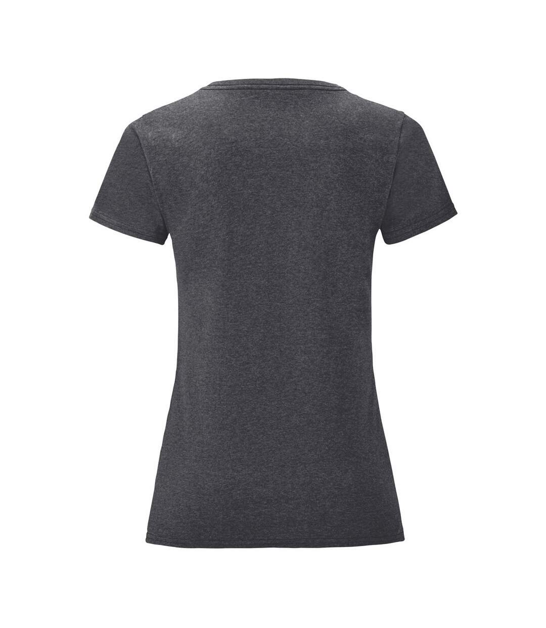 Womens/ladies iconic t-shirt dark heather grey Fruit of the Loom-2