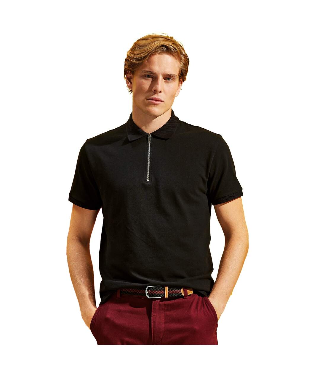 Polo manches courtes homme noir Asquith & Fox