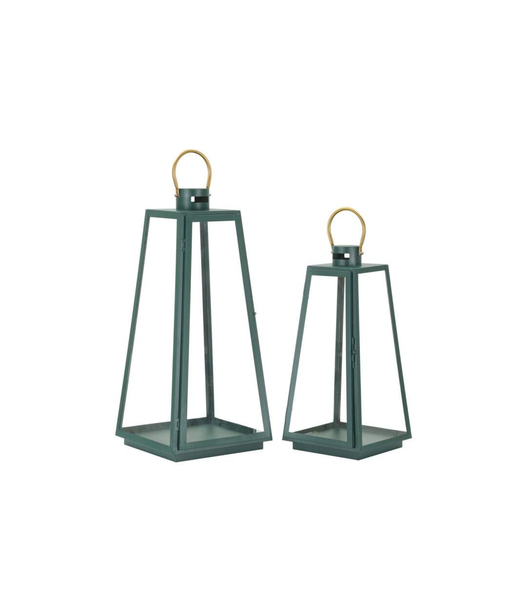 Lot de 2 Lanternes en Verre Grent 57cm Vert-1