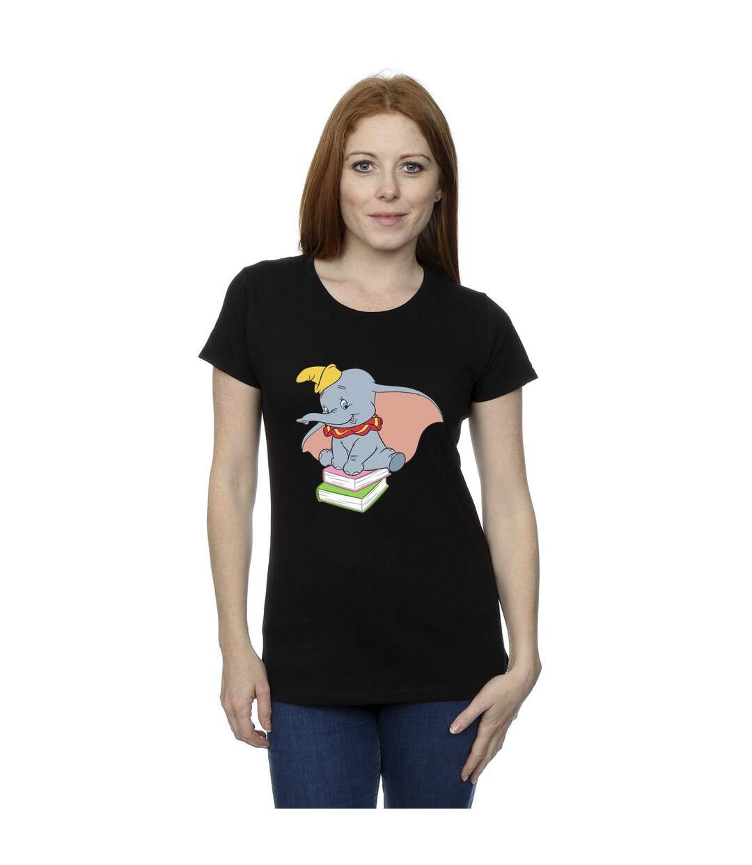 Disney - T-shirt DUMBO SITTING ON BOOKS - Femme (Noir) - UTBI17788-2