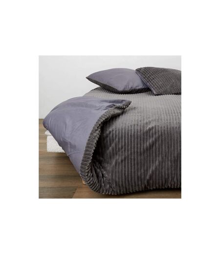 Parure de Lit 3 Pièces Douceur 240x220cm Gris