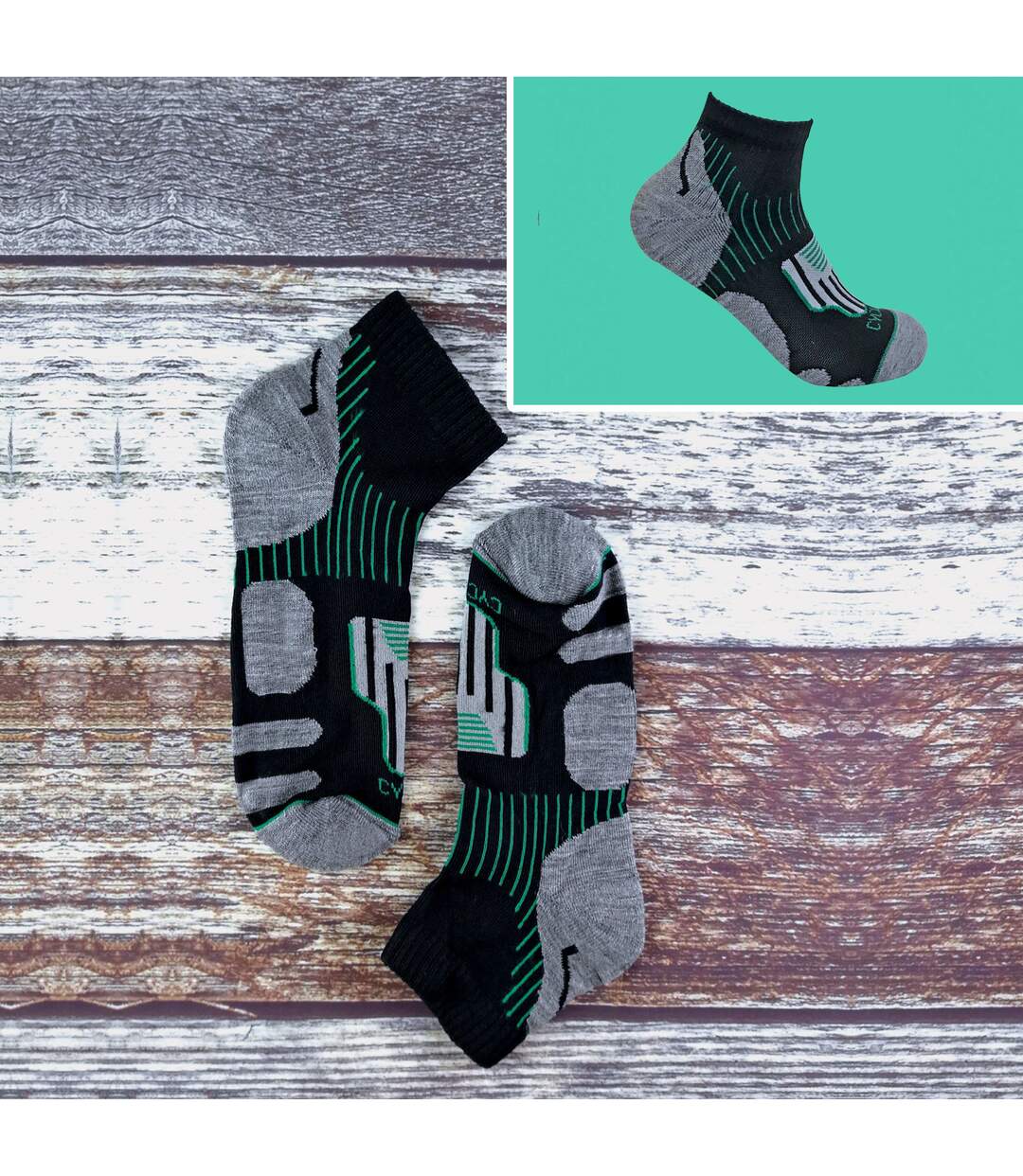 12 paires de chaussettes de cyclisme noires pour hommes-4