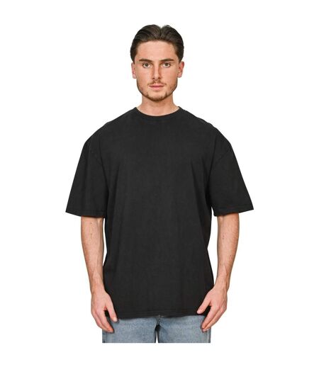 Unisex adult acid wash combed ringspun cotton tall oversized t-shirt acid black Casual Classics