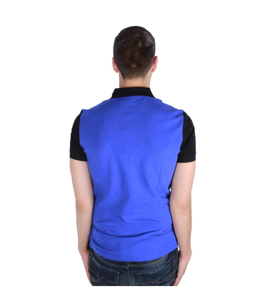 Mens Plain Polo Shirt Black Blue Armani Jeans-2