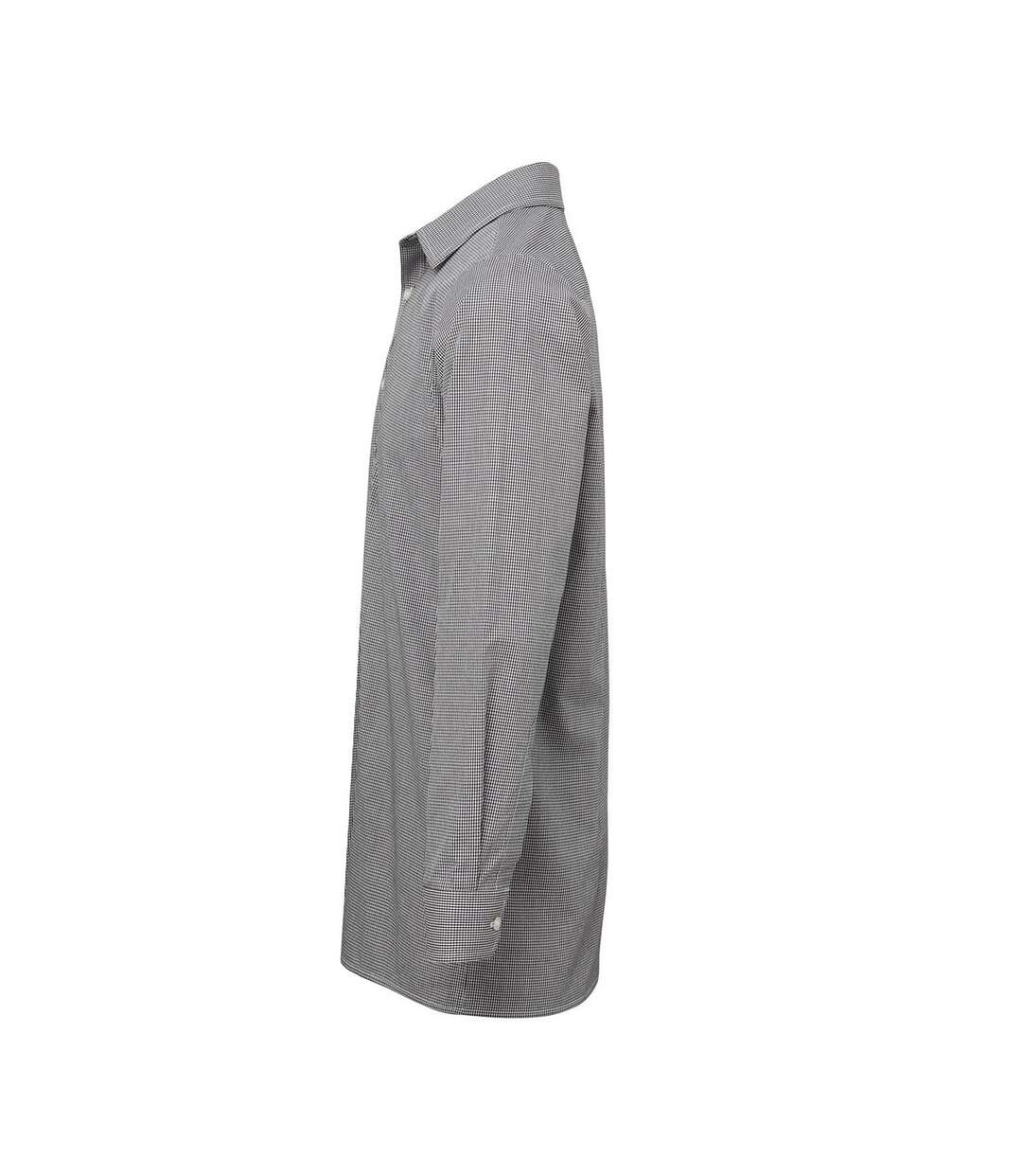 Chemise Gingham Homme Noir Blanc Premier-3