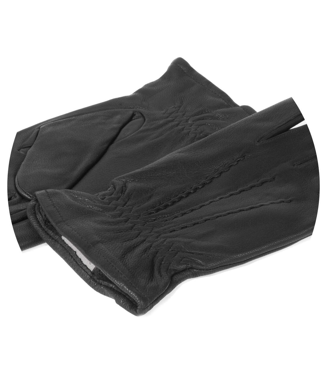 Isotoner Gants homme tactiles en cuir de chèvre - doublés micro fausse fourrure