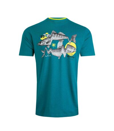 T-shirt reflection homme bleu paon Weird Fish