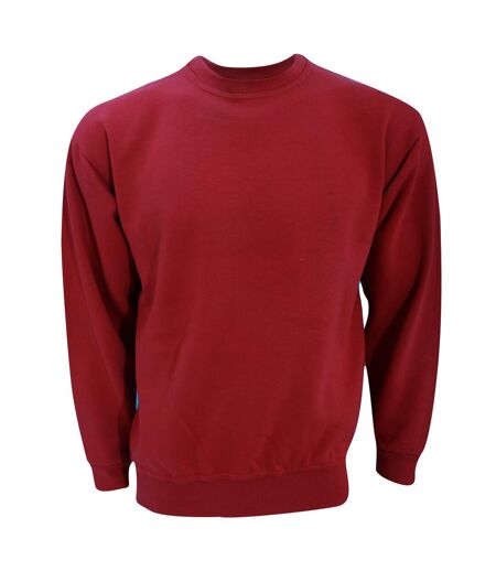 UCC 50/50 Unisex Plain Set-In Sweatshirt Top (Burgundy)