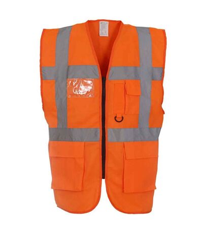 Unisex adult executive hi-vis waistcoat orange Yoko