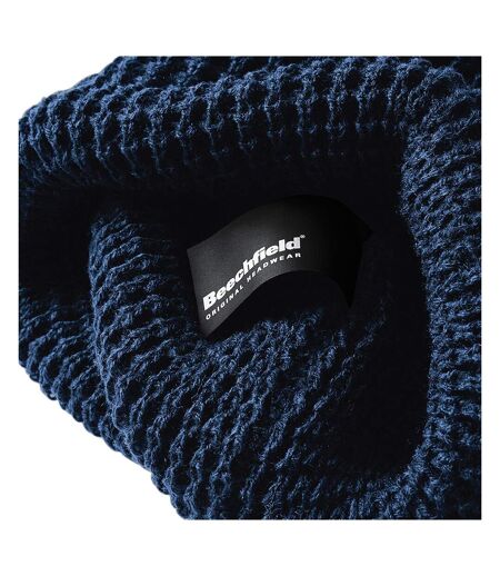 Beechfield Unisex Classic Waffle Knit Winter Beanie Hat (French Navy)
