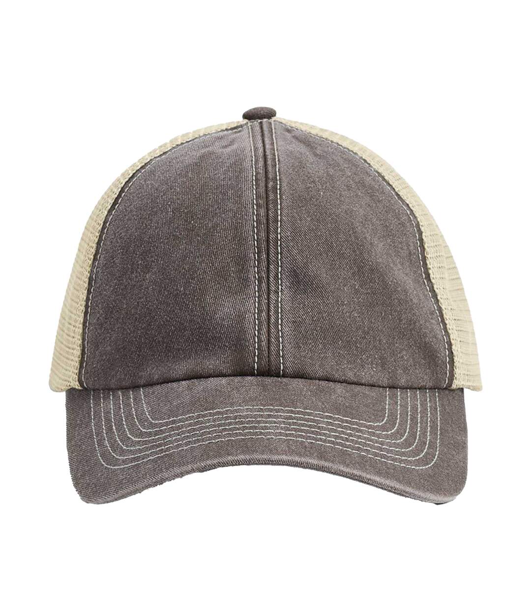 Casquette Trucker Motif/style Rétro Adulte Vieux Marron Beige Gris Beechfield-3