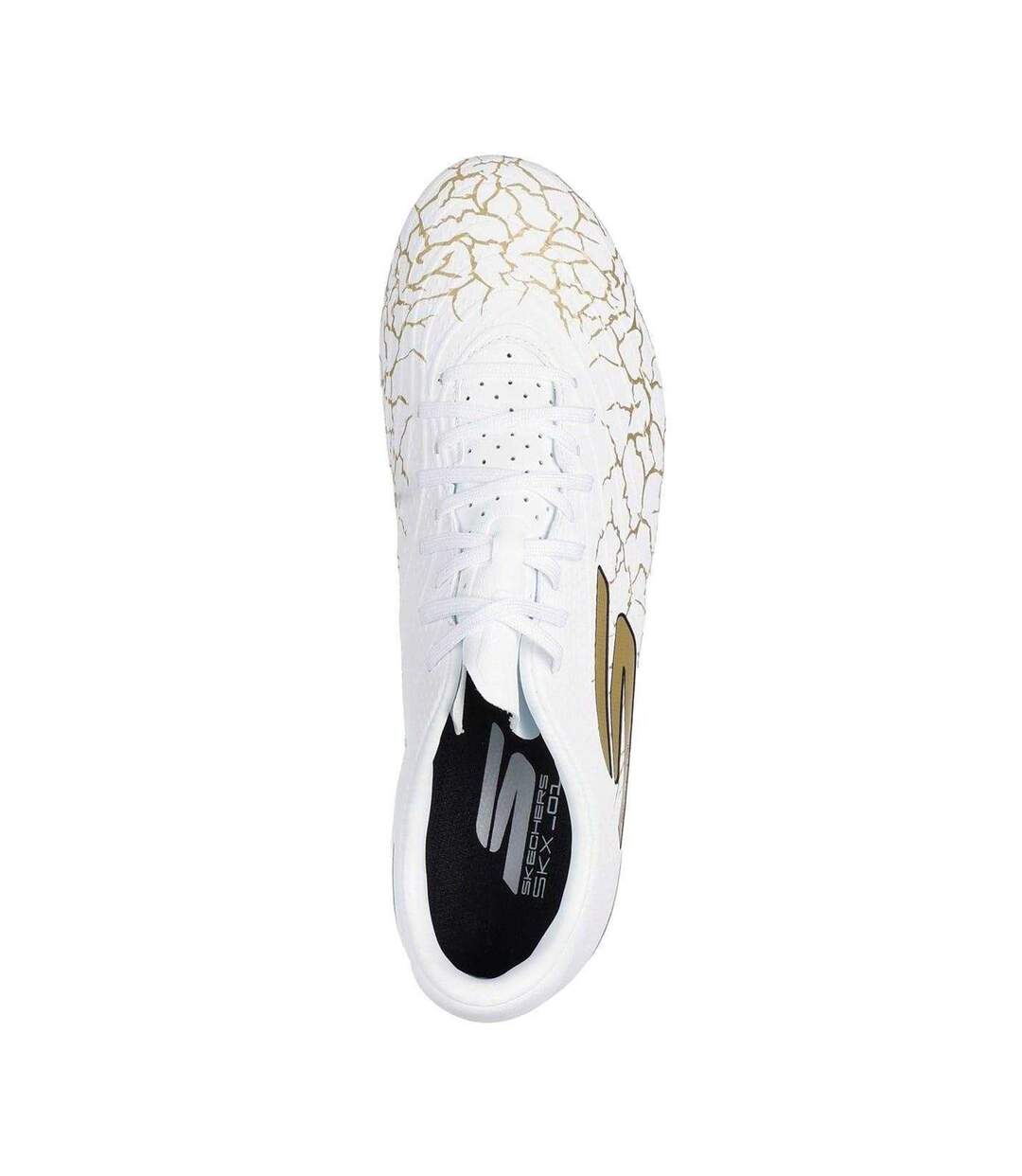 Unisex Adult Skx 1.5 Cracked Firm Ground Football Boots White Gold Skechers-3
