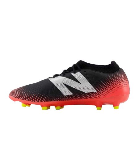 Mens Tekela V4+ Magique Gradient Knitted Collar Firm Ground Football Boots Black Red New Balance