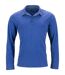 ***FDS 240123*** Polo manches longues HOMME JN714 - bleu roi détails imprimés-1