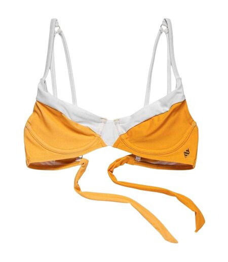 Womens/ladies Medusa Two Tone Bikini Top Yellow Panos Emporio