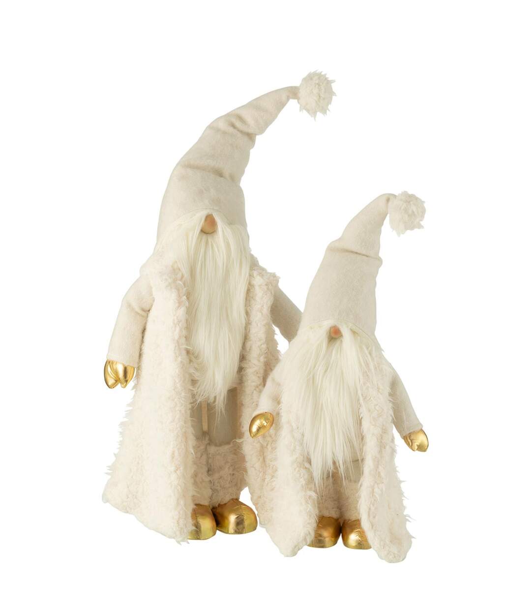 Statue Déco Lutin Veste Longue 90cm Crème-2
