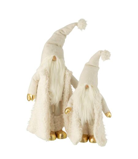 Statue Déco Lutin Veste Longue 90cm Crème