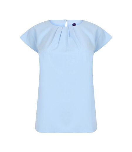 Henbury Womens/Ladies Pleat Front Short Sleeve Top ()