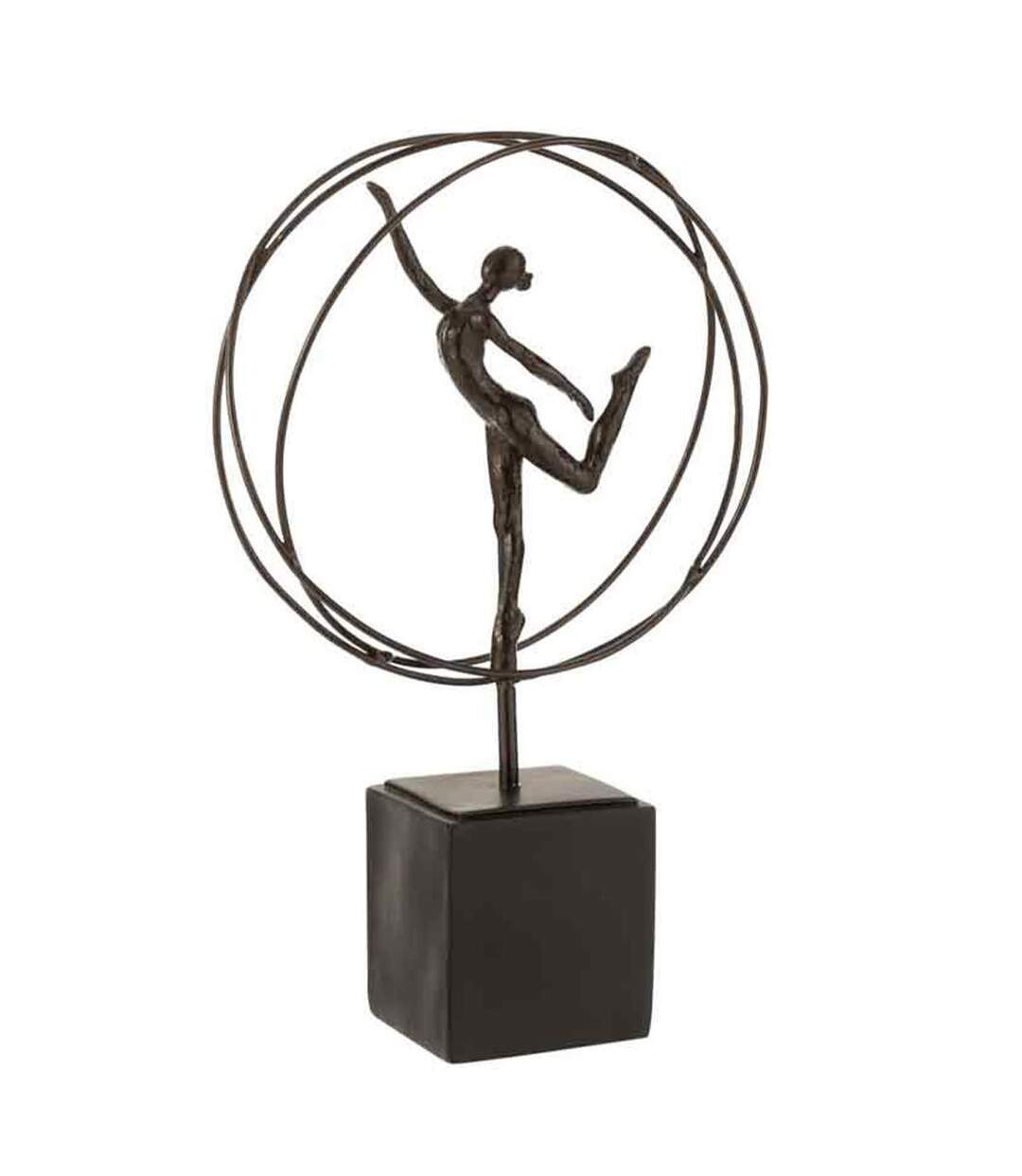 Gymnaste Sur Socle Cercle 35cm Marron-1