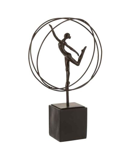 Gymnaste Sur Socle Cercle 35cm Marron