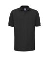 Russell Mens Ripple Collar & Cuff Short Sleeve Polo Shirt (Black)