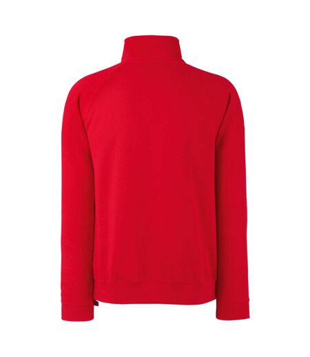 Fruit Of The Loom Mens Zip Neck Sweatshirt Top (Red) - UTBC1370