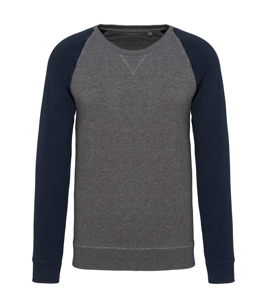 Sweat shirt coton bio - Homme - K491 - gris chiné et marine