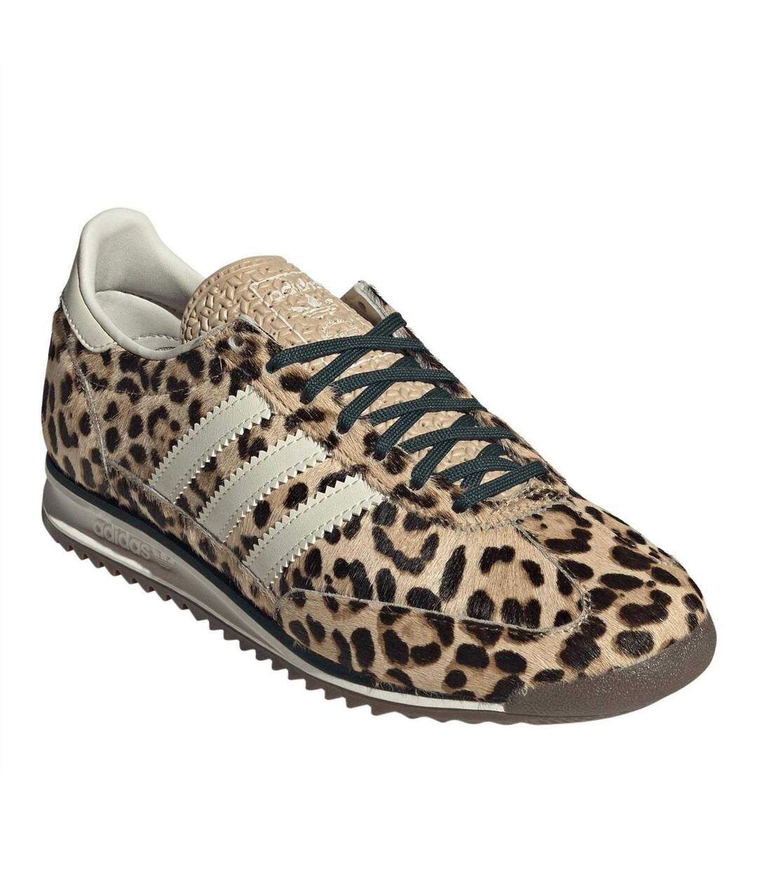 Womens/ladies Sl72 Suede Trainers Leopard Adidas-1