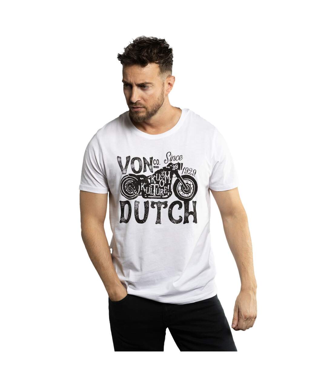 T-shirt col rond en coton homme Logo Vondutch-1