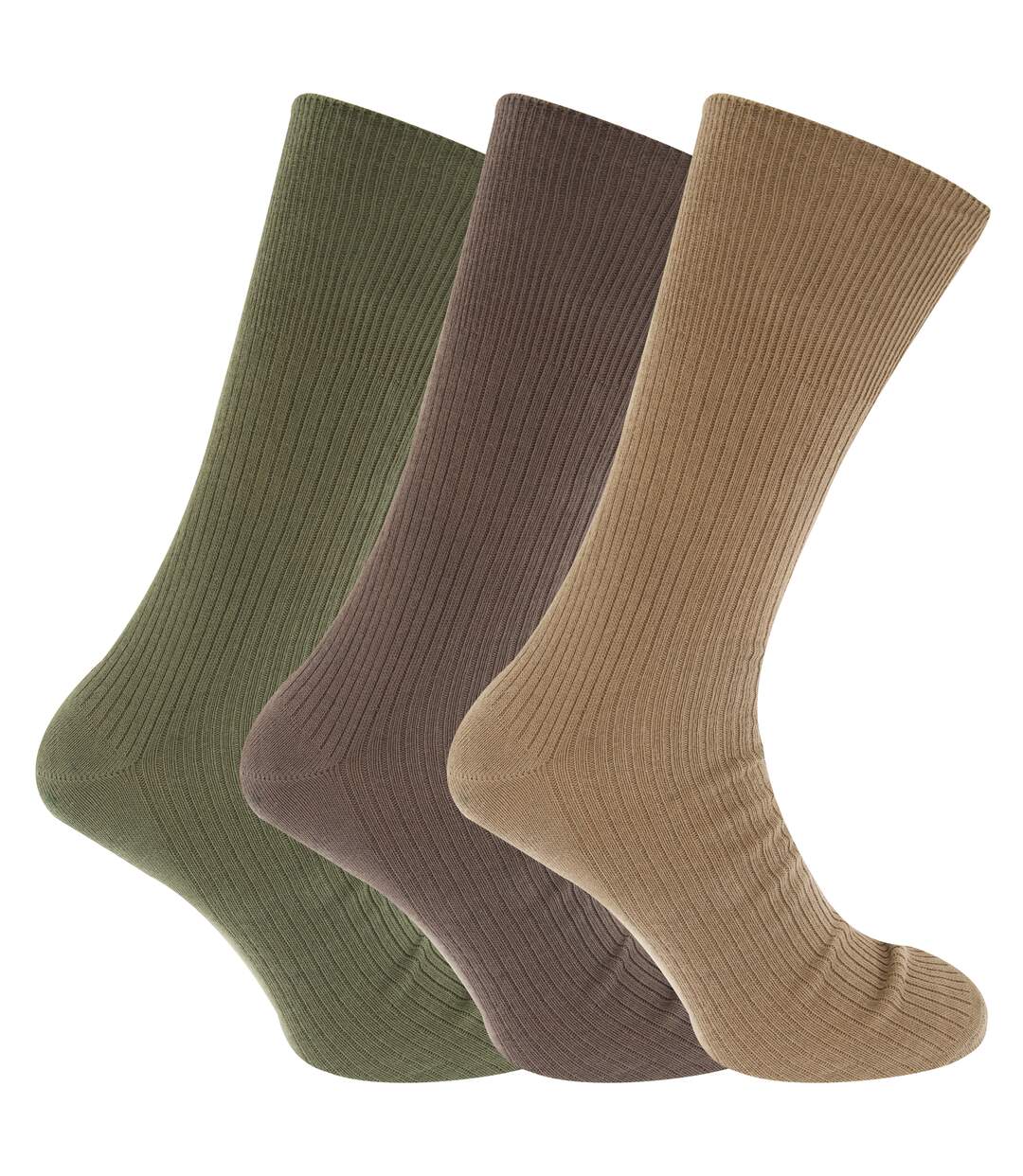 Chaussettes pour diabétiques homme marron/vert/beige Universal Textiles