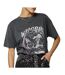 T-Shirt gris femme kaporal skull-1