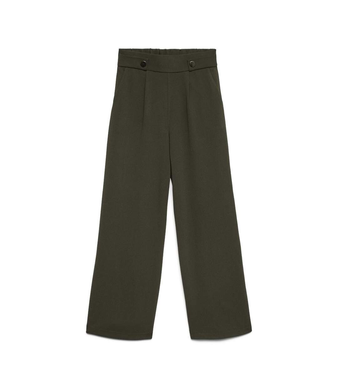 Pantalon kaki femme vero moda may button-1
