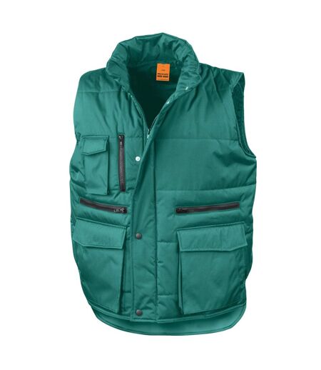 Mens Lance Ripstop Body Warmer Bottle Green WORK-GUARD By Result