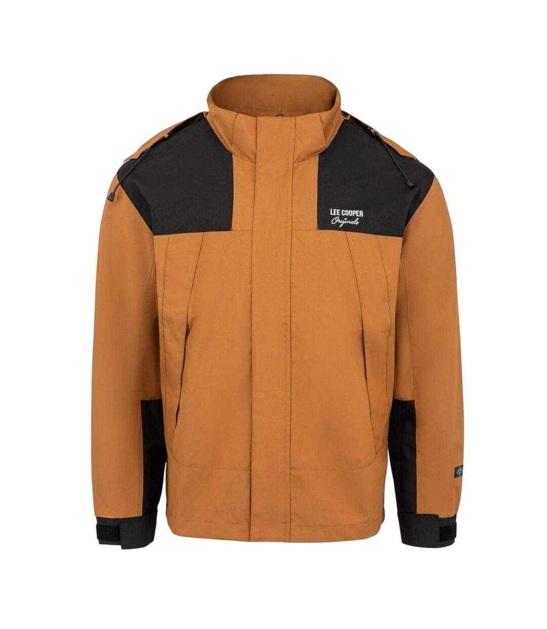 Mens Colour Block Polyester Outdoor Jacket Caramel Lee Cooper-1
