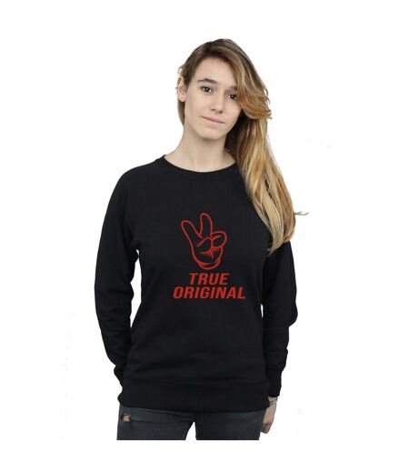 Disney Sweatshirt Mickey Mouse True Original Womens/Ladies (Noir) - UTBI27240