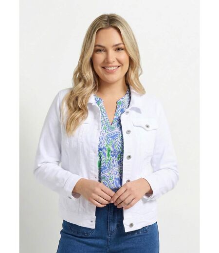 Veste en jean droite boutonnée