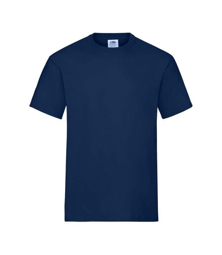 Unisex adult heavy cotton t-shirt navy Fruit of the Loom