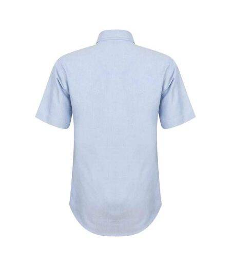 Henbury Womens/Ladies Oxford Short-Sleeved Formal Shirt (Blue) - UTPC6256