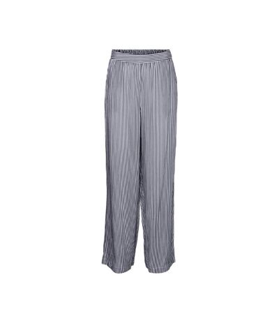 Pantalon à Rayures fluide Blanc Femme Vero Moda Bumpy - L