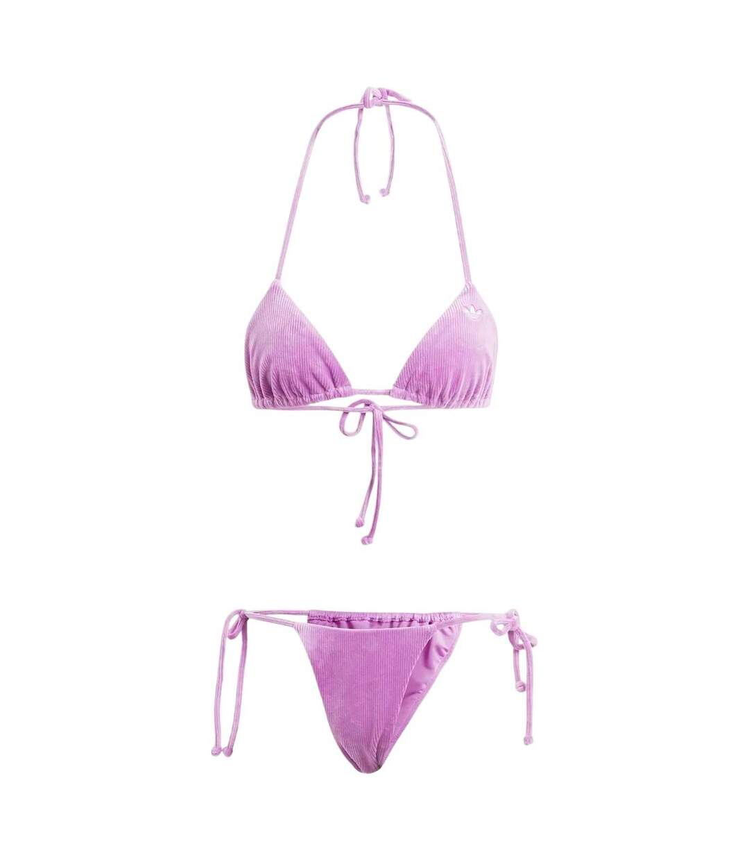 Ensemble Maillot De Bain 2 Pièces Motif/style Côtelé Essentials Femme Violet Adidas-2