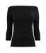Womens/ladies Cody Boat Neck Slim T-shirt Black Tommy Hilfiger-1