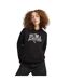 Womens/ladies Logo Overhead Hoodie  Black Puma-1