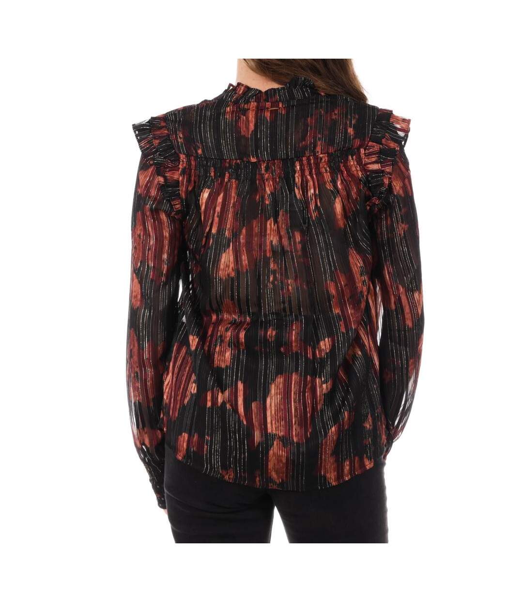 Chemise noire/rouge femme kaporal seven-2