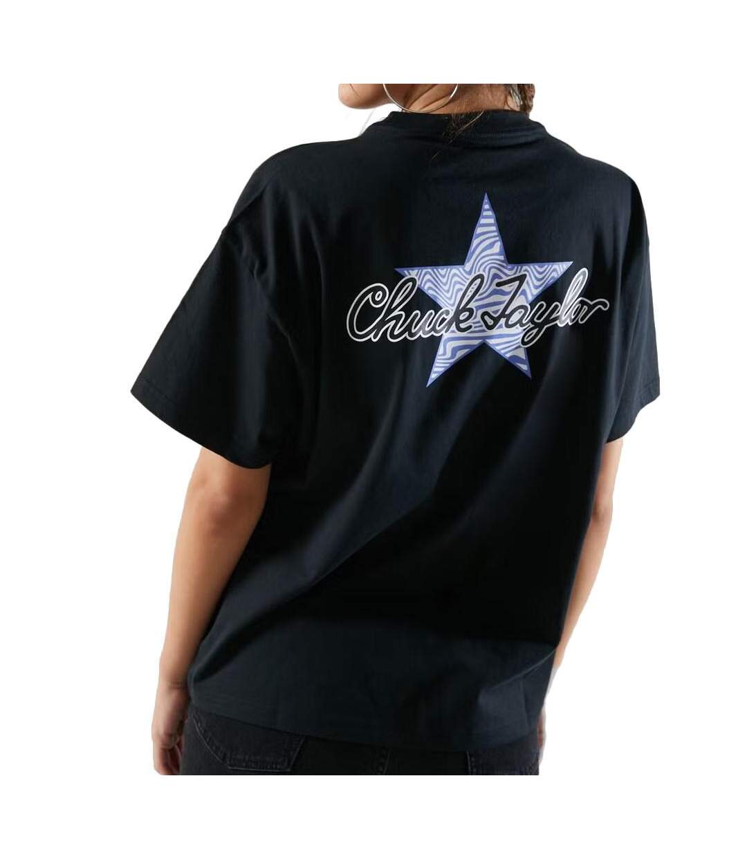 T-shirt Noir Femme Converse Infill Star - L-2