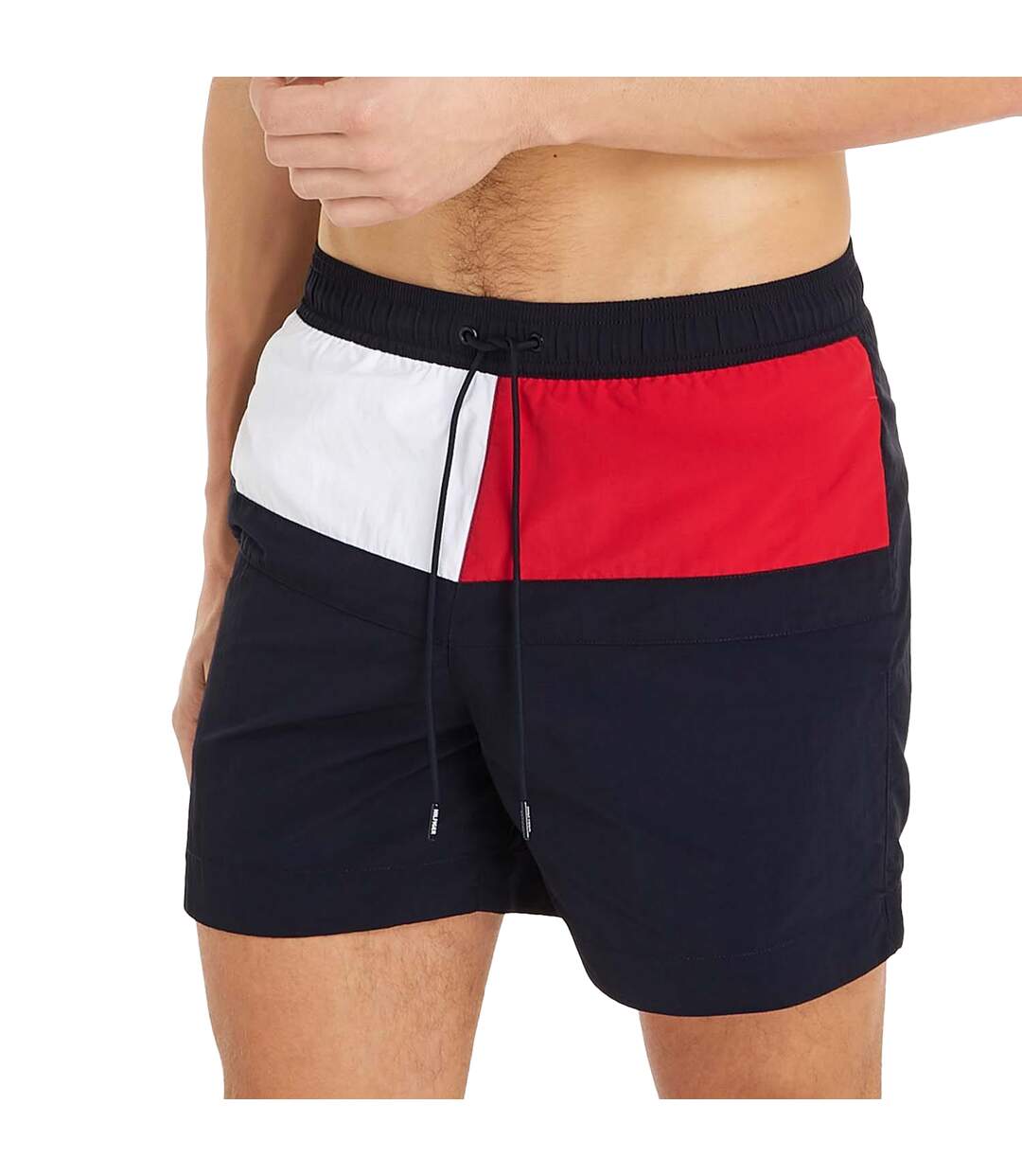 Mens Flag Mid Length Swim Shorts Blue Tommy Hilfiger-3